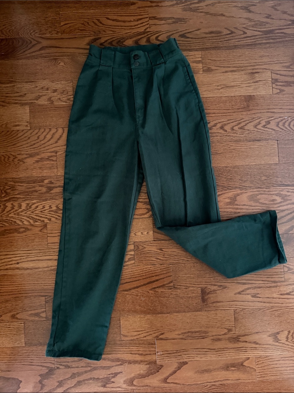 Lucy & Yak Addison Dark Green High-Waisted Trousers W28